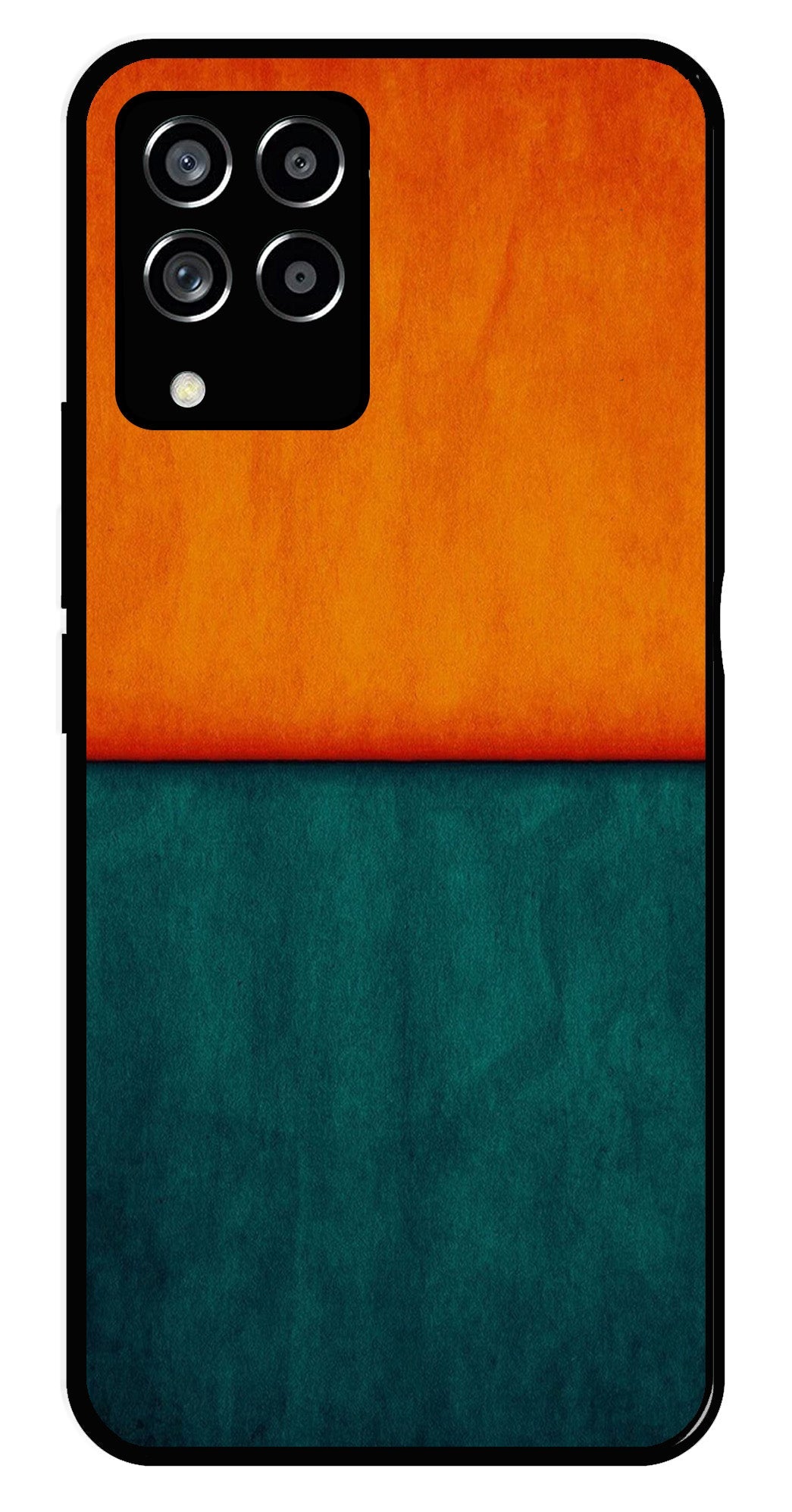 Orange Green Pattern Metal Mobile Case for Samsung Galaxy M33 5G   (Design No -45)