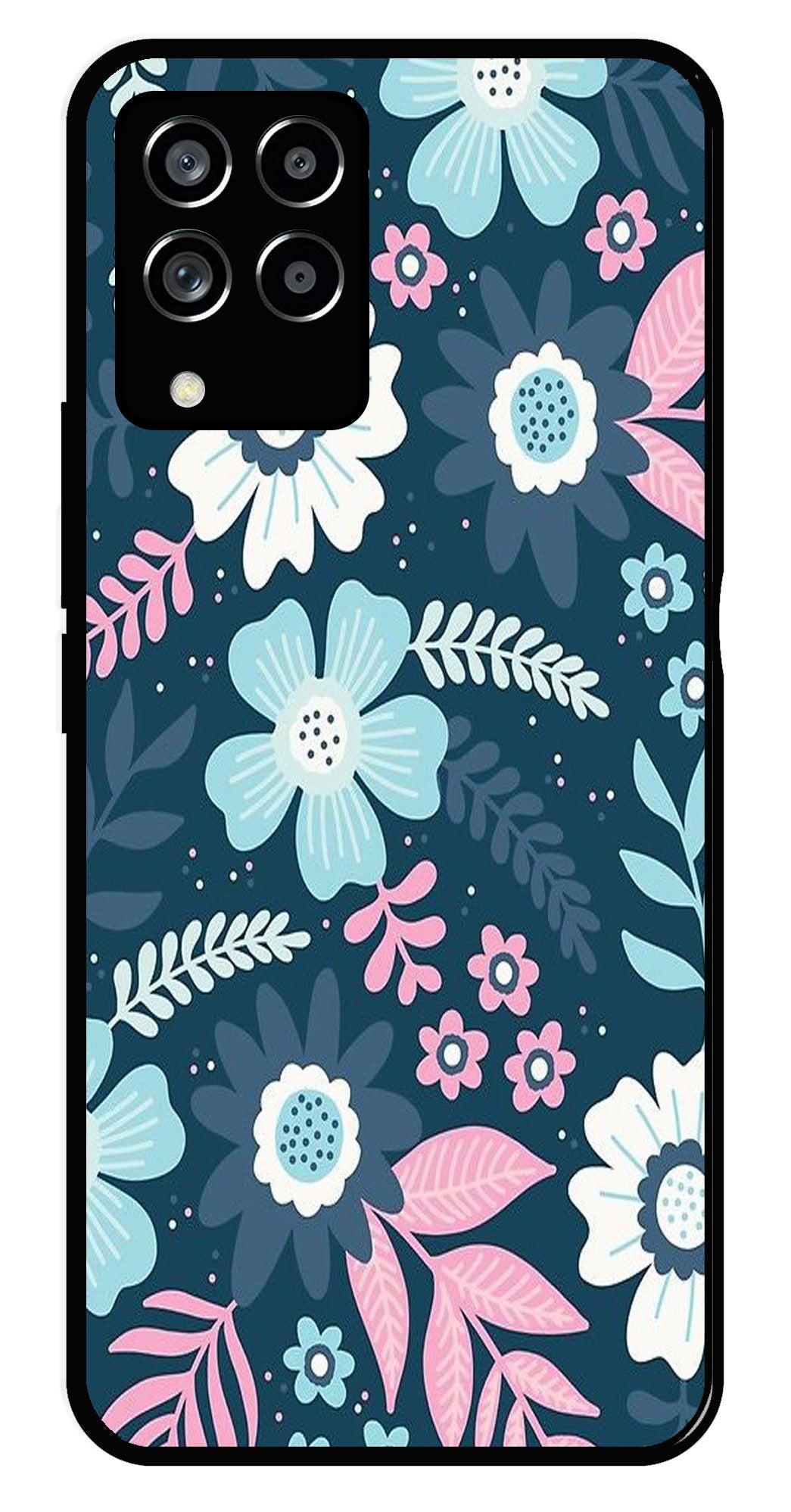 Flower Leaves Design Metal Mobile Case for Samsung Galaxy M33 5G   (Design No -50)