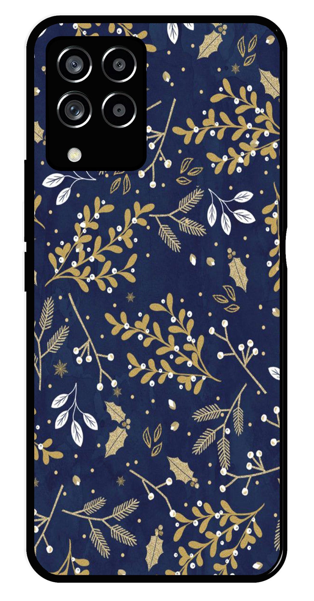 Floral Pattern  Metal Mobile Case for Samsung Galaxy M33 5G   (Design No -52)