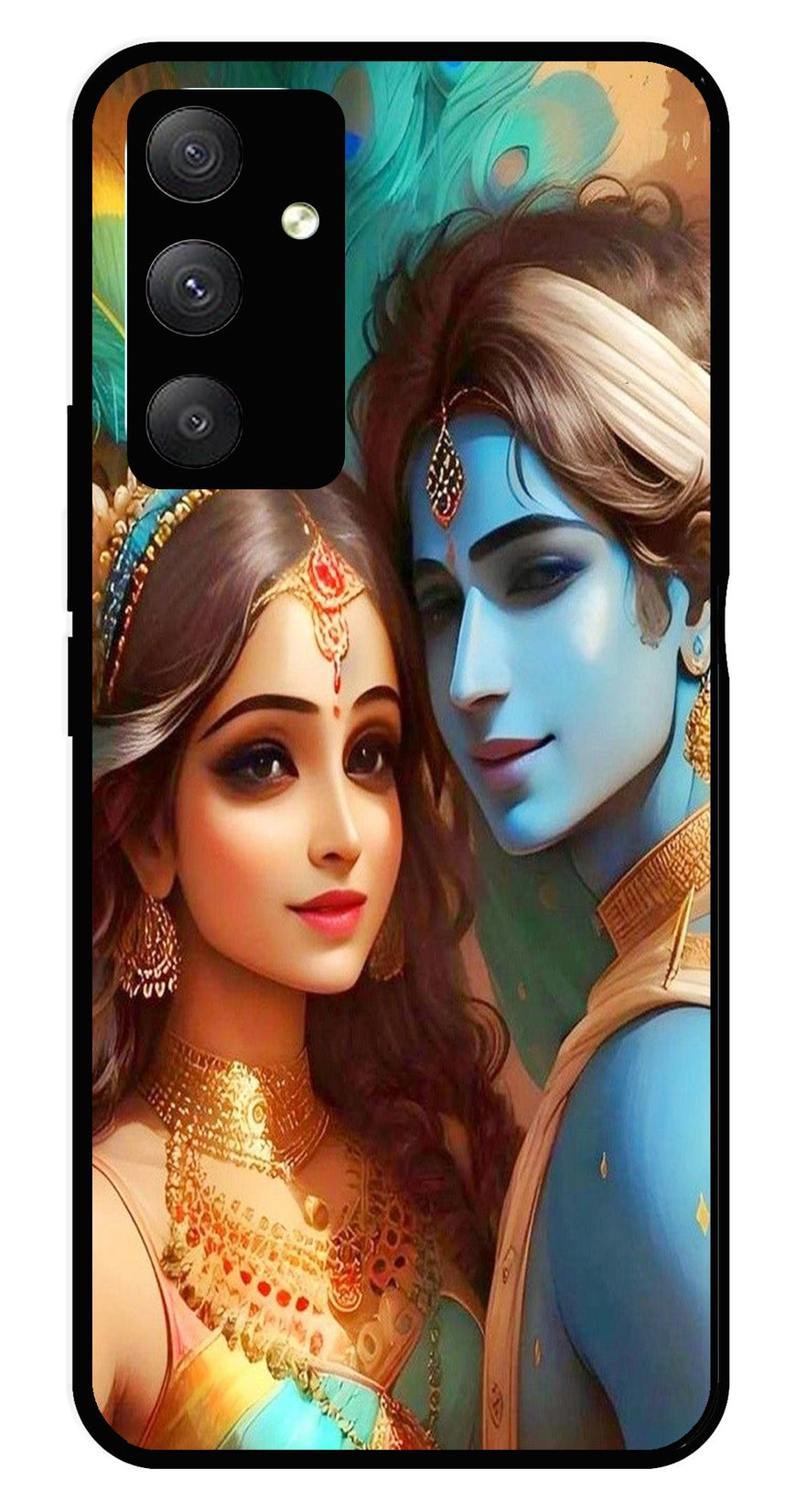Lord Radha Krishna Metal Mobile Case for Samsung Galaxy M34   (Design No -01)