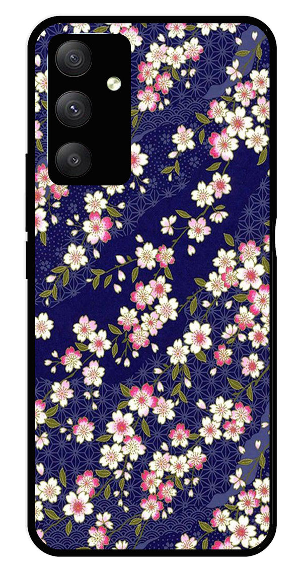 Flower Design Metal Mobile Case for Samsung Galaxy M34   (Design No -25)