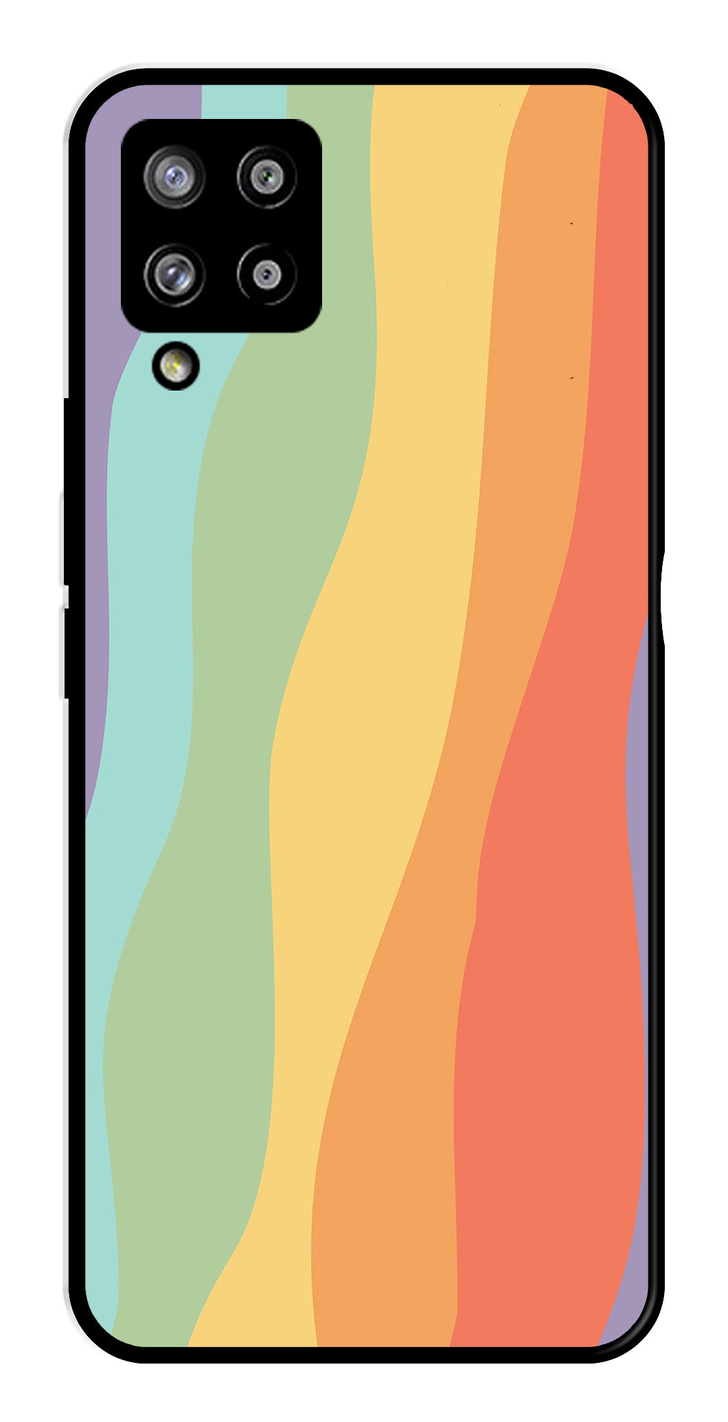 Muted Rainbow Metal Mobile Case for Samsung Galaxy A42 5G   (Design No -02)