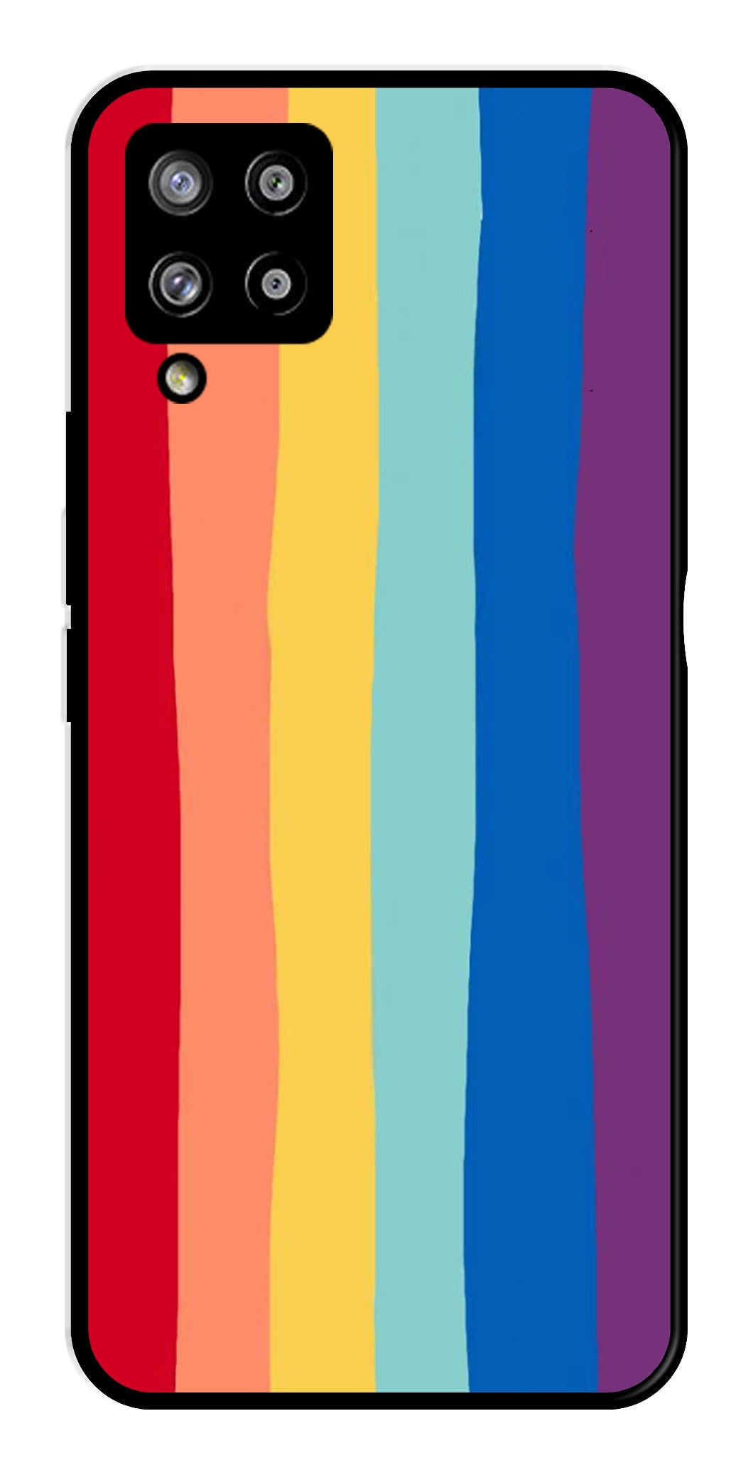 Rainbow MultiColor Metal Mobile Case for Samsung Galaxy M42 5G   (Design No -03)
