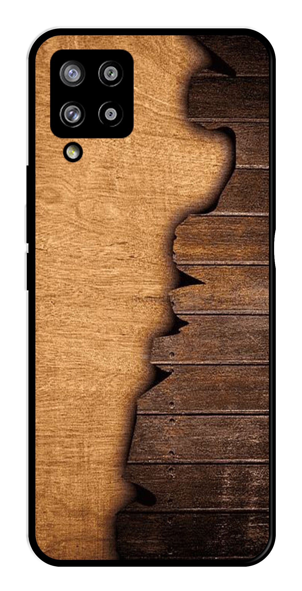 Wooden Design Metal Mobile Case for Samsung Galaxy M42 5G   (Design No -13)