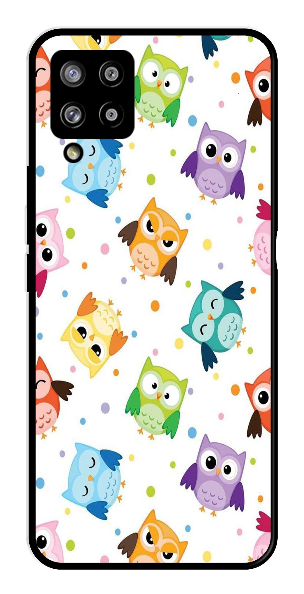 Owls Pattern Metal Mobile Case for Samsung Galaxy M42 5G   (Design No -20)