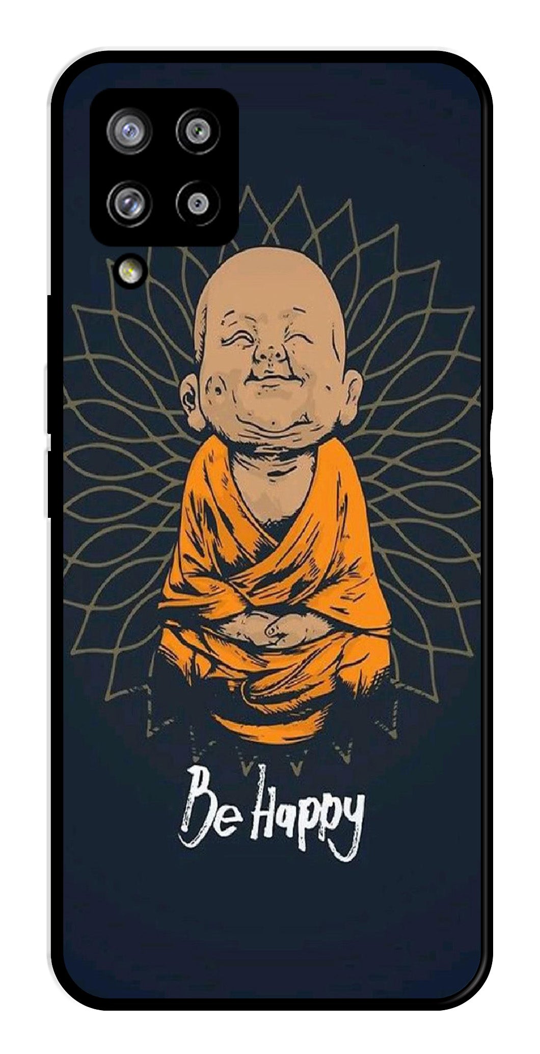 Be Happy Metal Mobile Case for Samsung Galaxy M42 5G   (Design No -27)