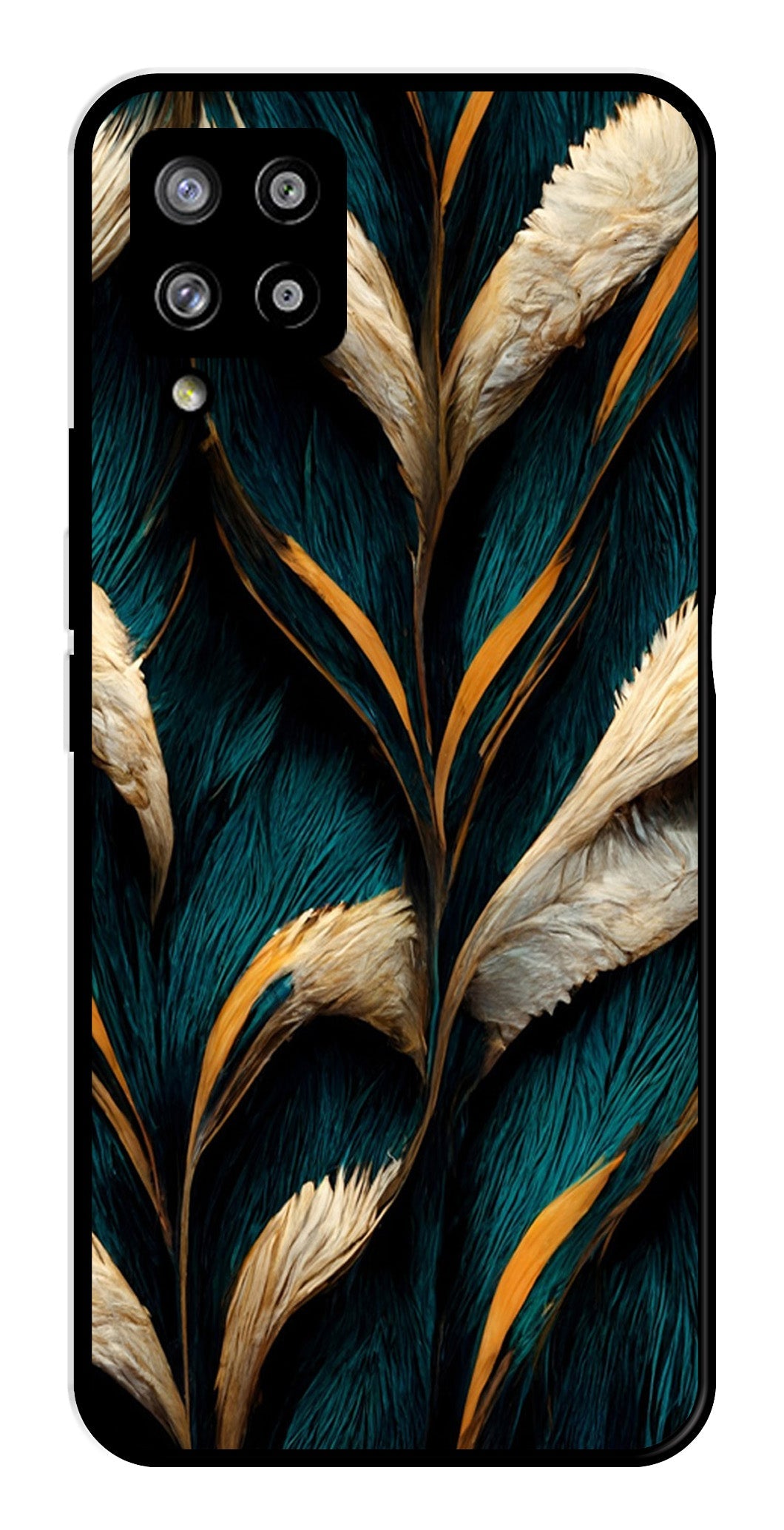 Feathers Metal Mobile Case for Samsung Galaxy A42 5G   (Design No -30)