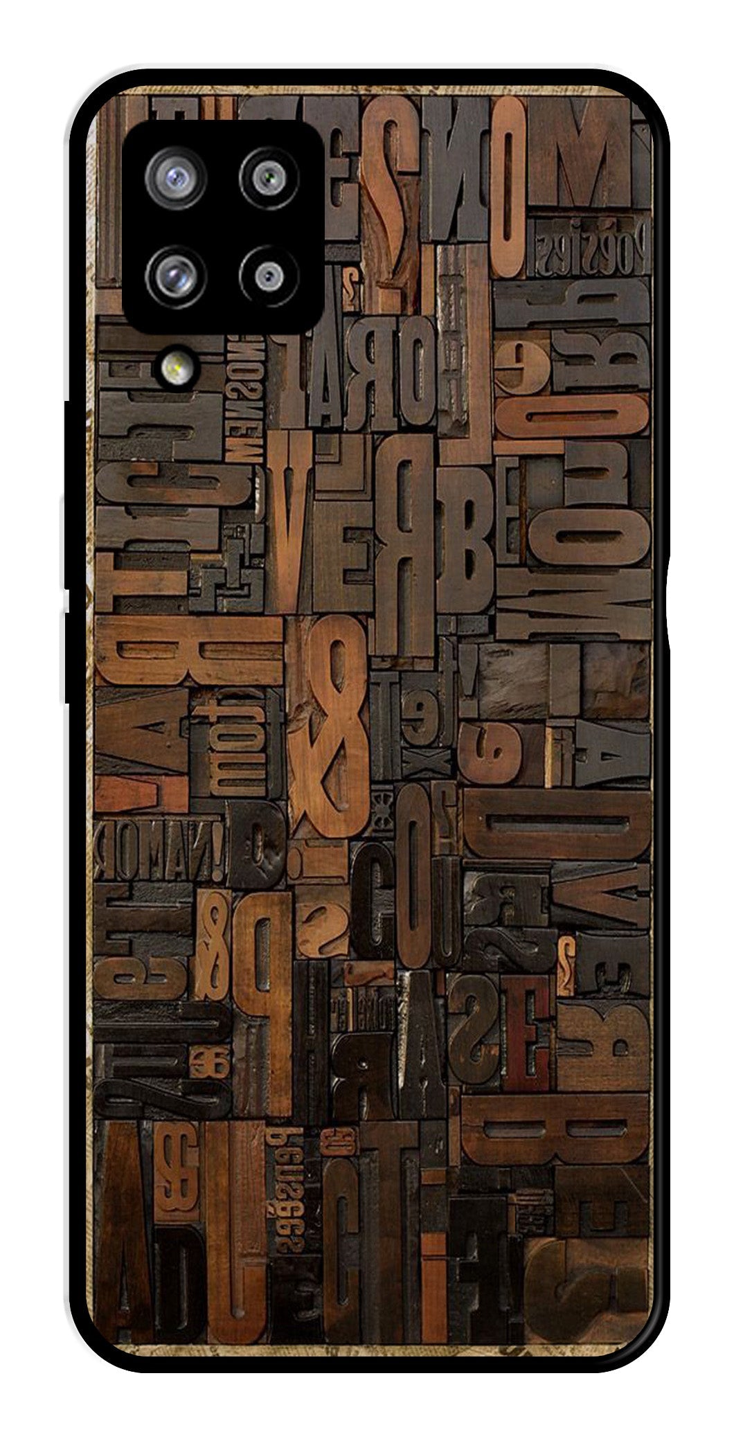 Alphabets Metal Mobile Case for Samsung Galaxy M42 5G   (Design No -32)
