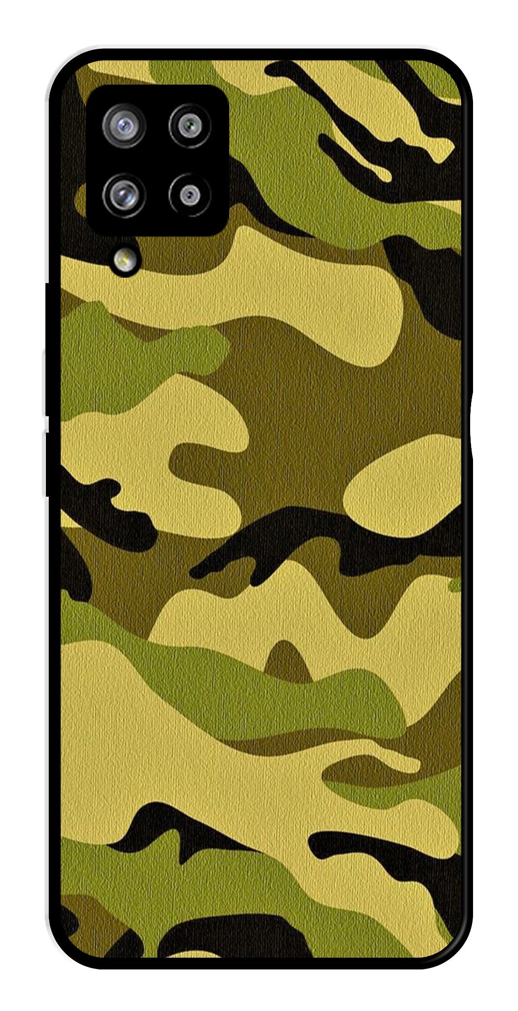 Army Pattern Metal Mobile Case for Samsung Galaxy M42 5G   (Design No -35)