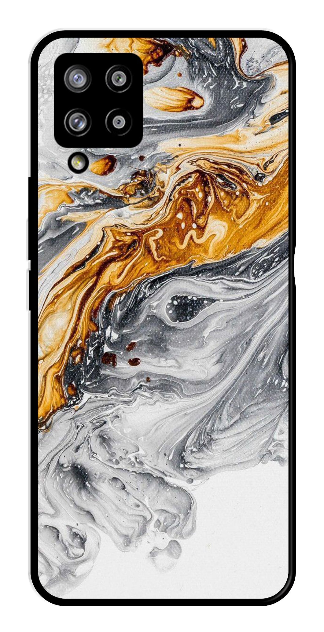 Marble Pattern Metal Mobile Case for Samsung Galaxy M42 5G   (Design No -36)