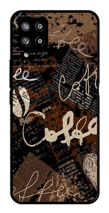 Coffee Pattern Metal Mobile Case for Samsung Galaxy A42 5G