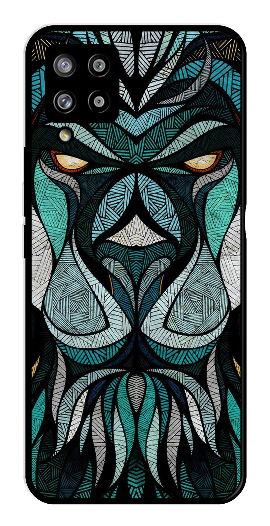 Lion Pattern Metal Mobile Case for Samsung Galaxy A42 5G   (Design No -40)