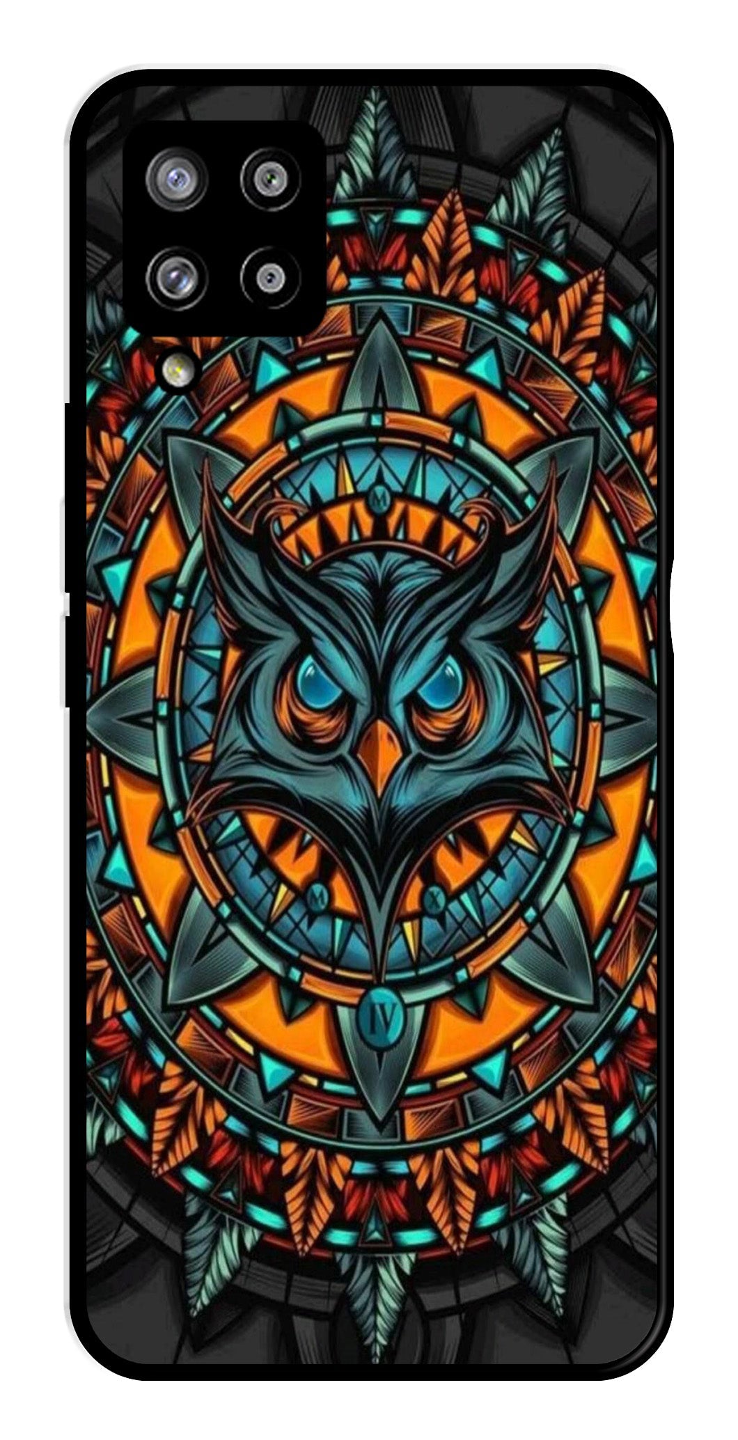 Owl Pattern Metal Mobile Case for Samsung Galaxy A42 5G   (Design No -42)