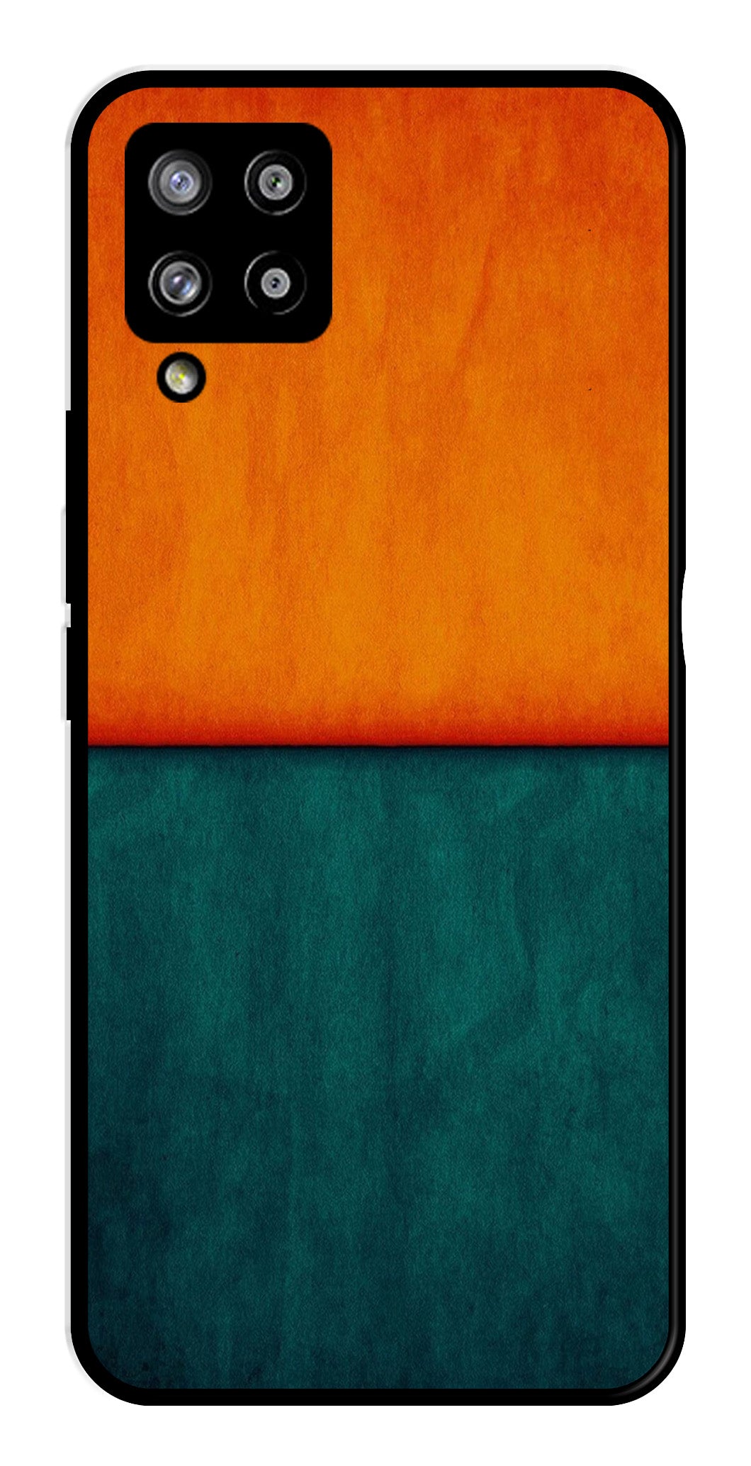 Orange Green Pattern Metal Mobile Case for Samsung Galaxy M42 5G   (Design No -45)