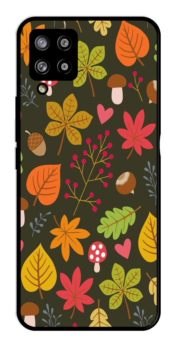 Leaves Design Metal Mobile Case for Samsung Galaxy M42 5G   (Design No -51)