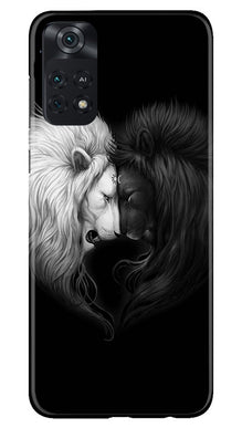 Dark White Lion Mobile Back Case for Poco M4 Pro 4G  (Design - 140)