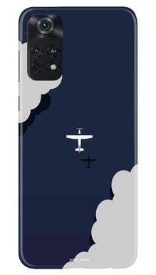 Clouds Plane Mobile Back Case for Poco M4 Pro 4G (Design - 165)