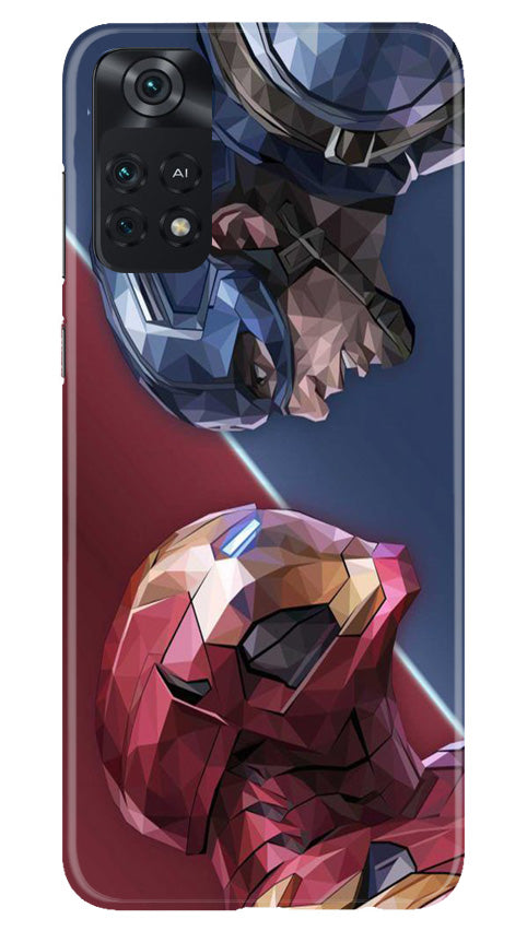 Ironman Captain America Case for Poco M4 Pro 4G (Design No. 214)