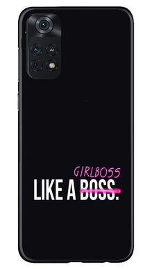 Like a Girl Boss Mobile Back Case for Poco M4 Pro 4G (Design - 234)