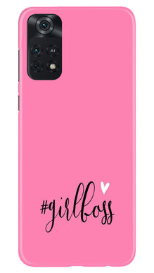 Girl Boss Pink Mobile Back Case for Poco M4 Pro 4G (Design - 238)