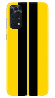 Black Yellow Pattern Mobile Back Case for Poco M4 Pro 4G (Design - 336)