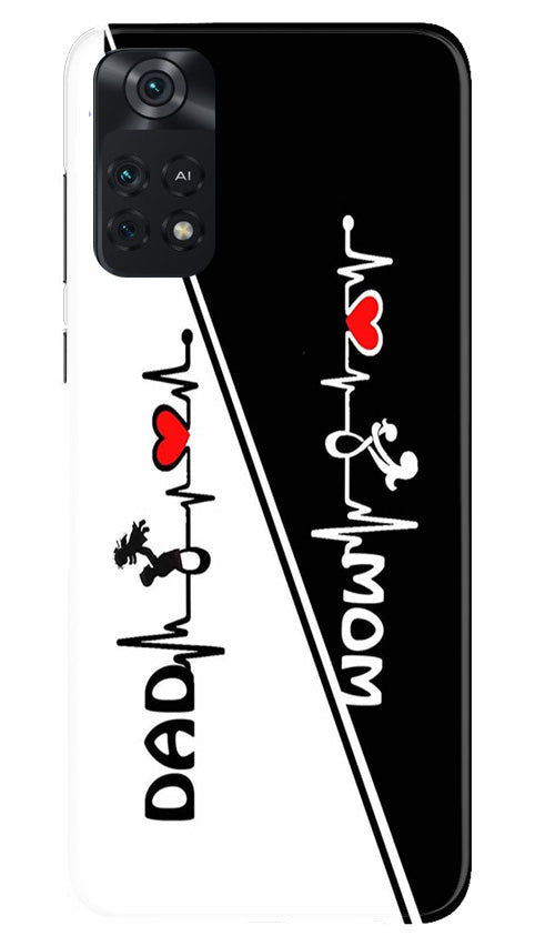 Love Mom Dad Mobile Back Case for Poco M4 Pro 4G (Design - 344)