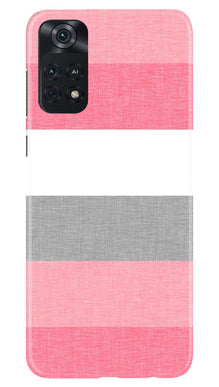 Pink white pattern Mobile Back Case for Poco M4 Pro 4G (Design - 55)