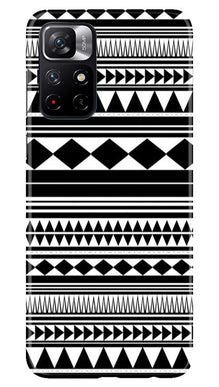 Black white Pattern Mobile Back Case for Poco M4 Pro 5G (Design - 5)