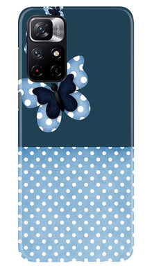 White dots Butterfly Mobile Back Case for Poco M4 Pro 5G (Design - 31)