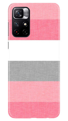 Pink white pattern Mobile Back Case for Poco M4 Pro 5G (Design - 55)