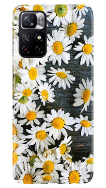 White flowers2 Mobile Back Case for Poco M4 Pro 5G (Design - 62)