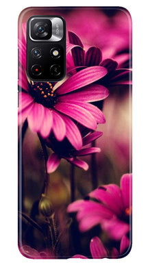 Purple Daisy Mobile Back Case for Poco M4 Pro 5G (Design - 65)