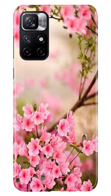 Pink flowers Mobile Back Case for Poco M4 Pro 5G (Design - 69)