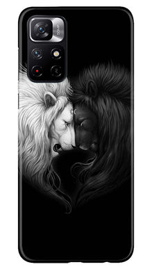 Dark White Lion Mobile Back Case for Poco M4 Pro 5G  (Design - 140)