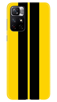 Black Yellow Pattern Mobile Back Case for Poco M4 Pro 5G (Design - 336)