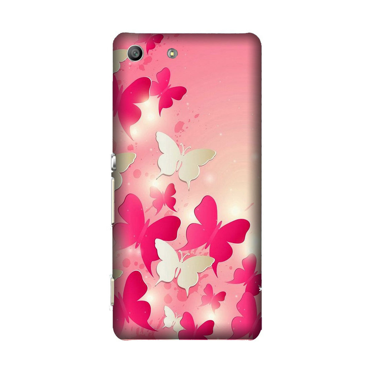 White Pick Butterflies Case for Sony M5
