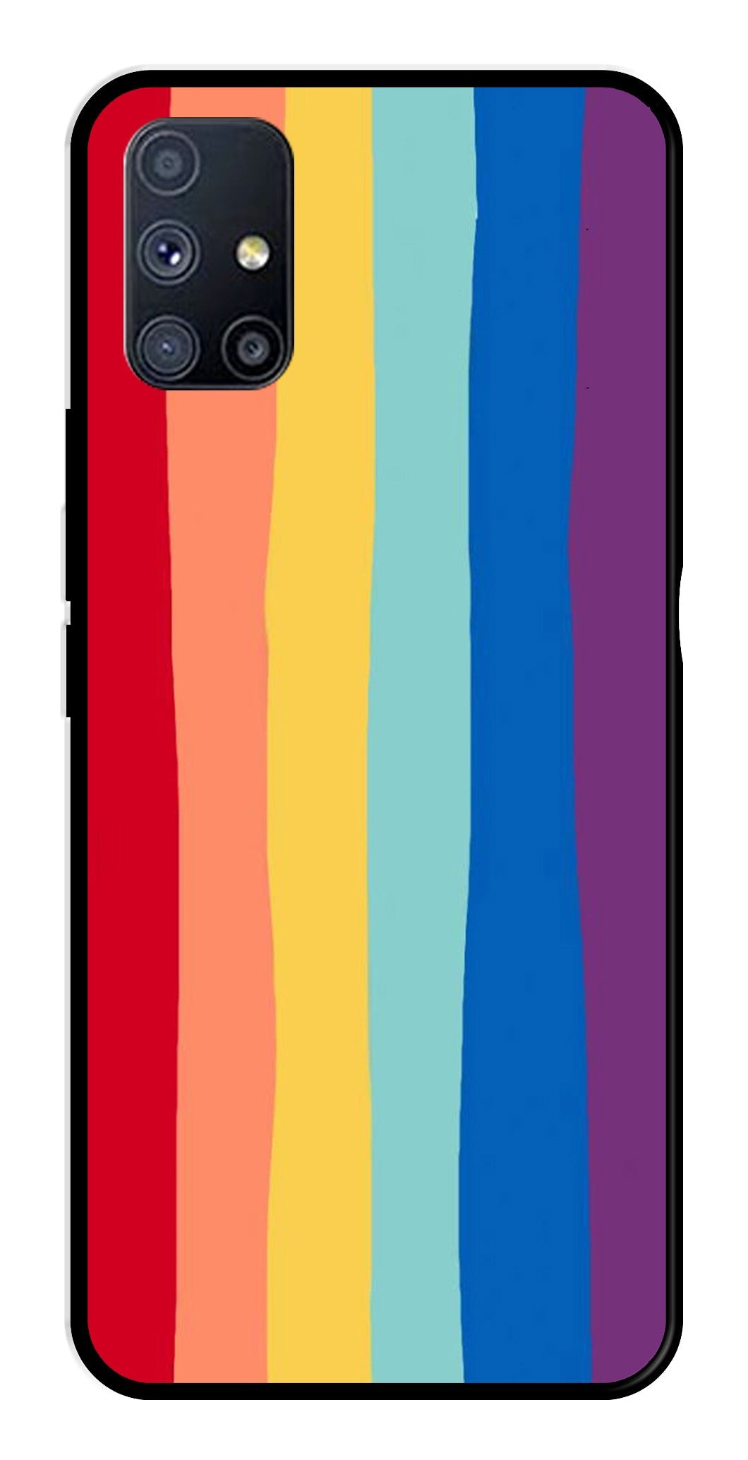 Rainbow MultiColor Metal Mobile Case for Samsung Galaxy A51   (Design No -03)