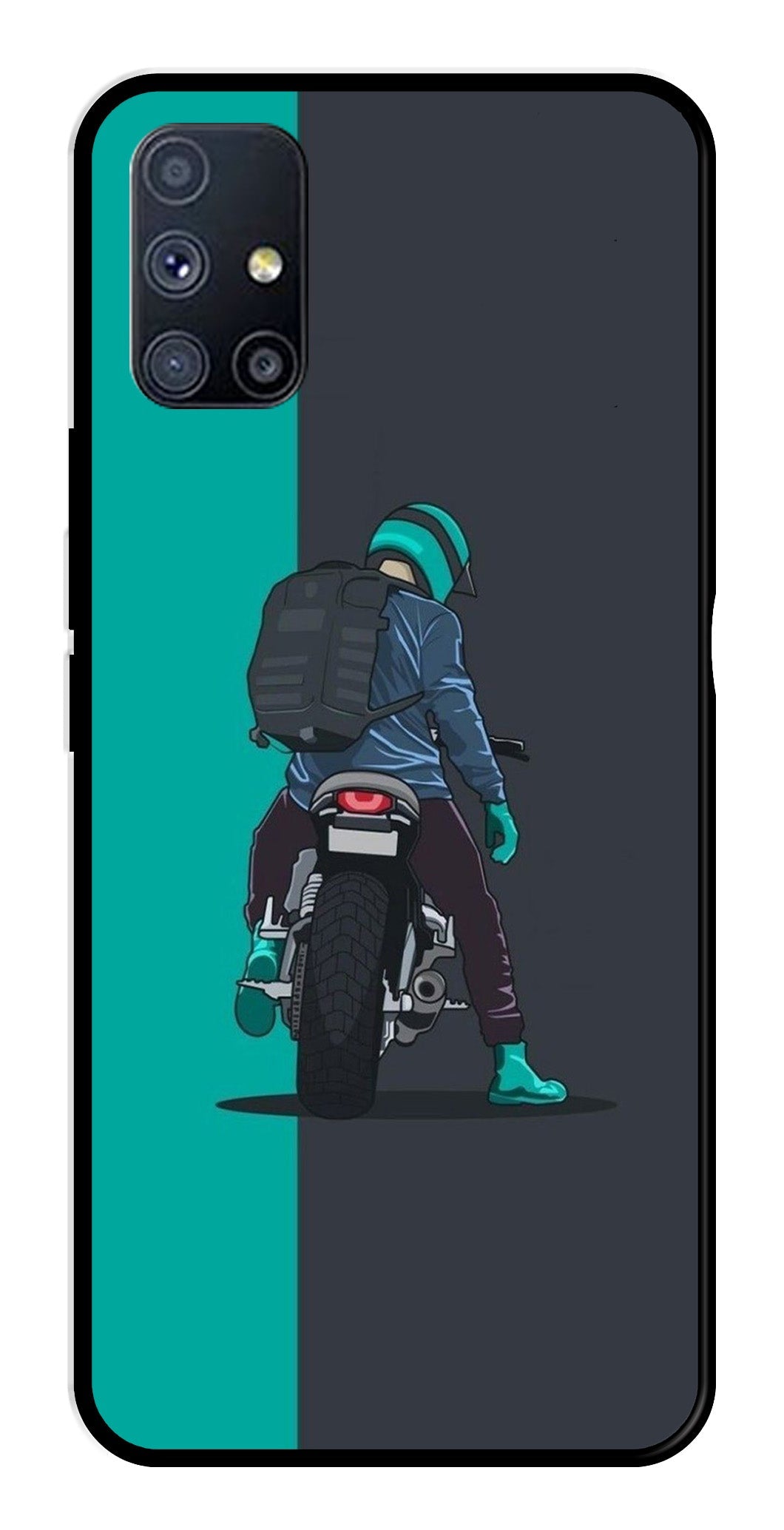 Bike Lover Metal Mobile Case for Samsung Galaxy A51   (Design No -05)