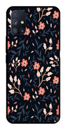 Floral Pattern Metal Mobile Case for Samsung Galaxy A51