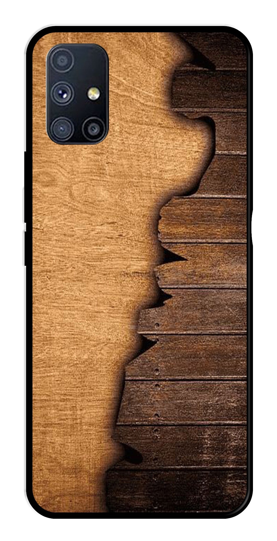 Wooden Design Metal Mobile Case for Samsung Galaxy M51   (Design No -13)