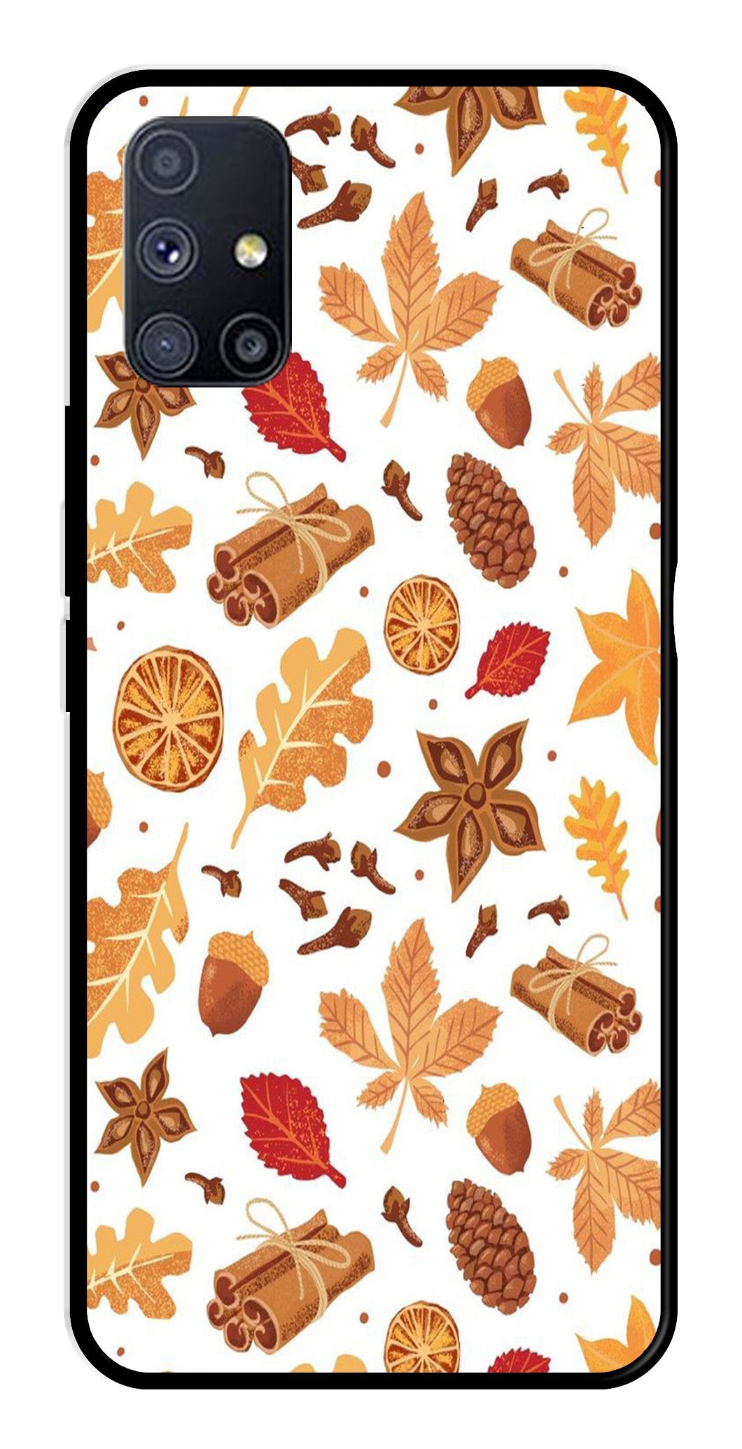 Autumn Leaf Metal Mobile Case for Samsung Galaxy M51   (Design No -19)