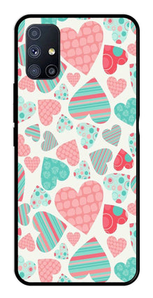 Hearts Pattern Metal Mobile Case for Samsung Galaxy M51