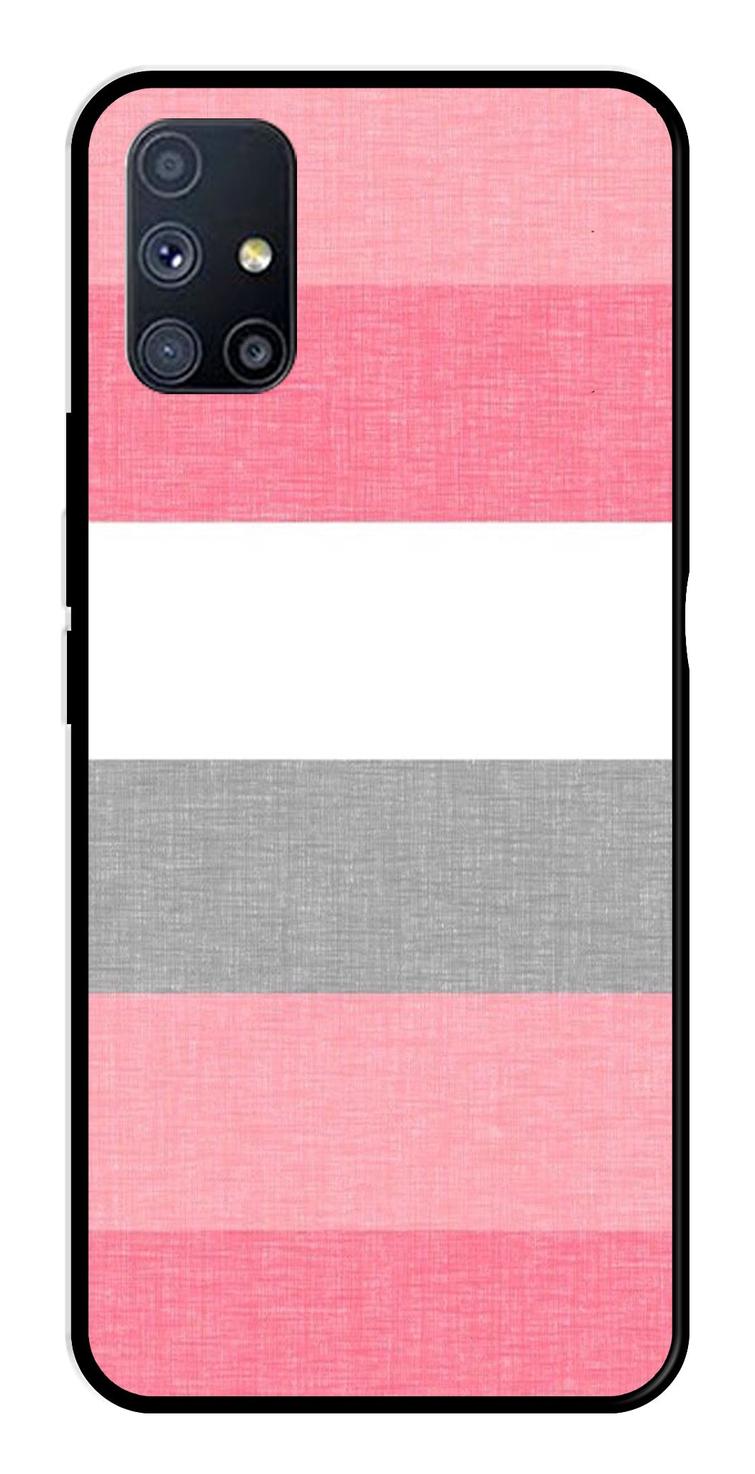 Pink Pattern Metal Mobile Case for Samsung Galaxy A51   (Design No -23)