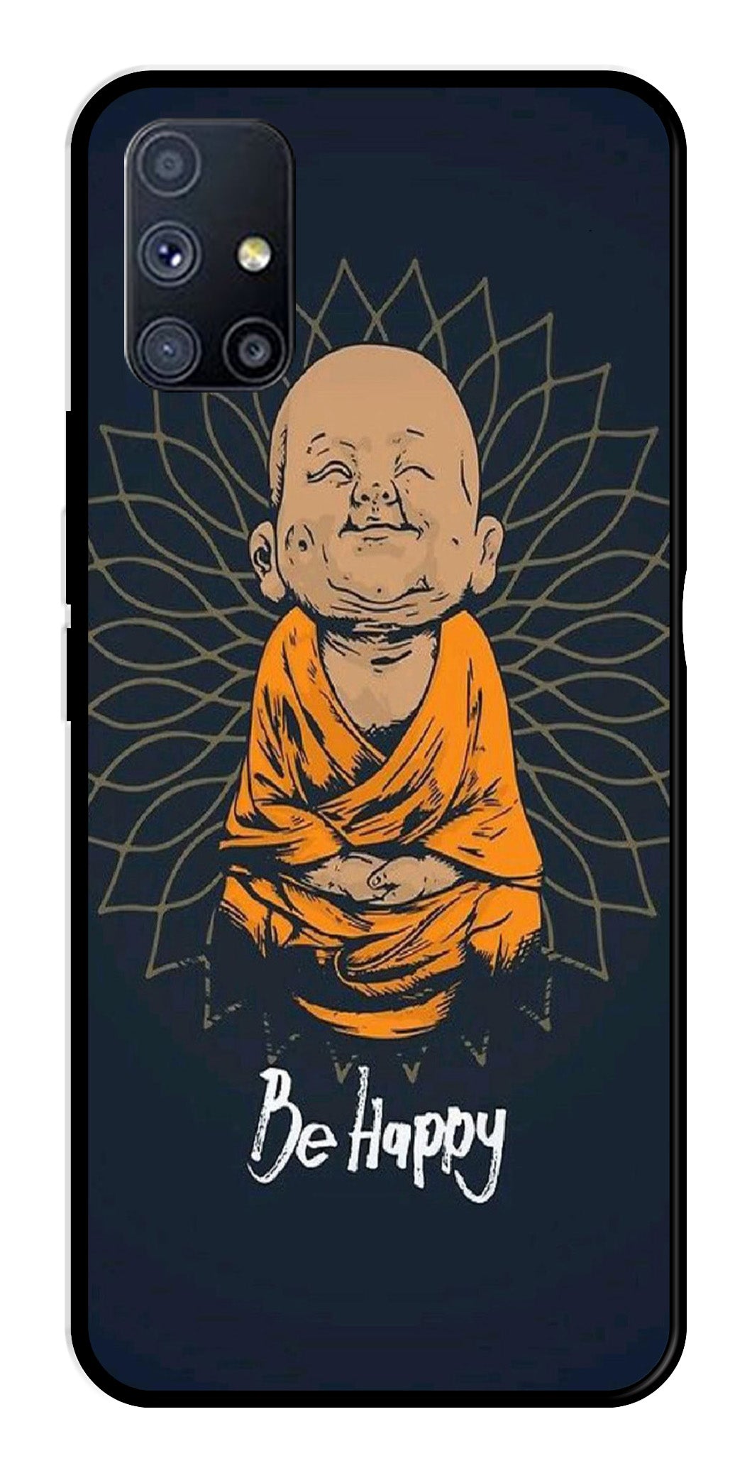 Be Happy Metal Mobile Case for Samsung Galaxy F22 5G   (Design No -27)