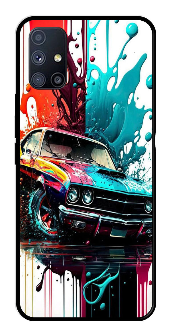 Vintage Car Metal Mobile Case for Samsung Galaxy M51   (Design No -29)