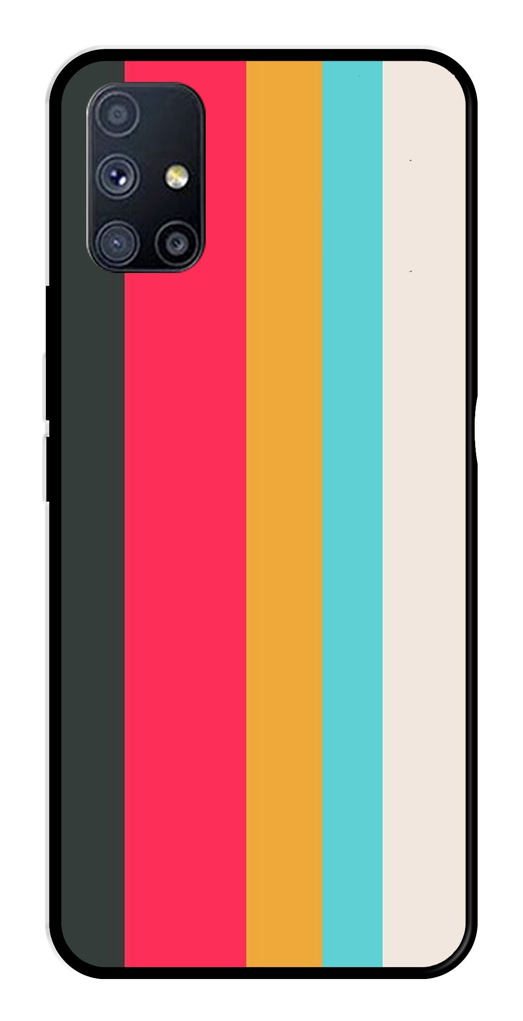 Muted Rainbow Metal Mobile Case for Samsung Galaxy A51   (Design No -31)
