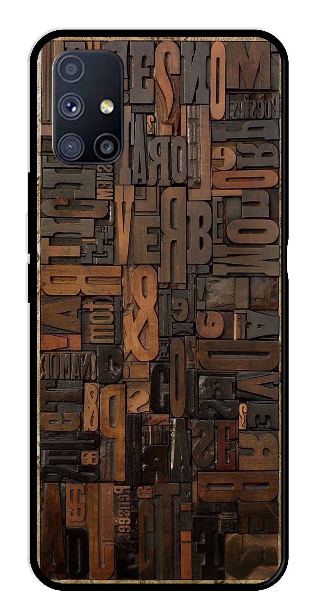 Alphabets Metal Mobile Case for Samsung Galaxy A51   (Design No -32)