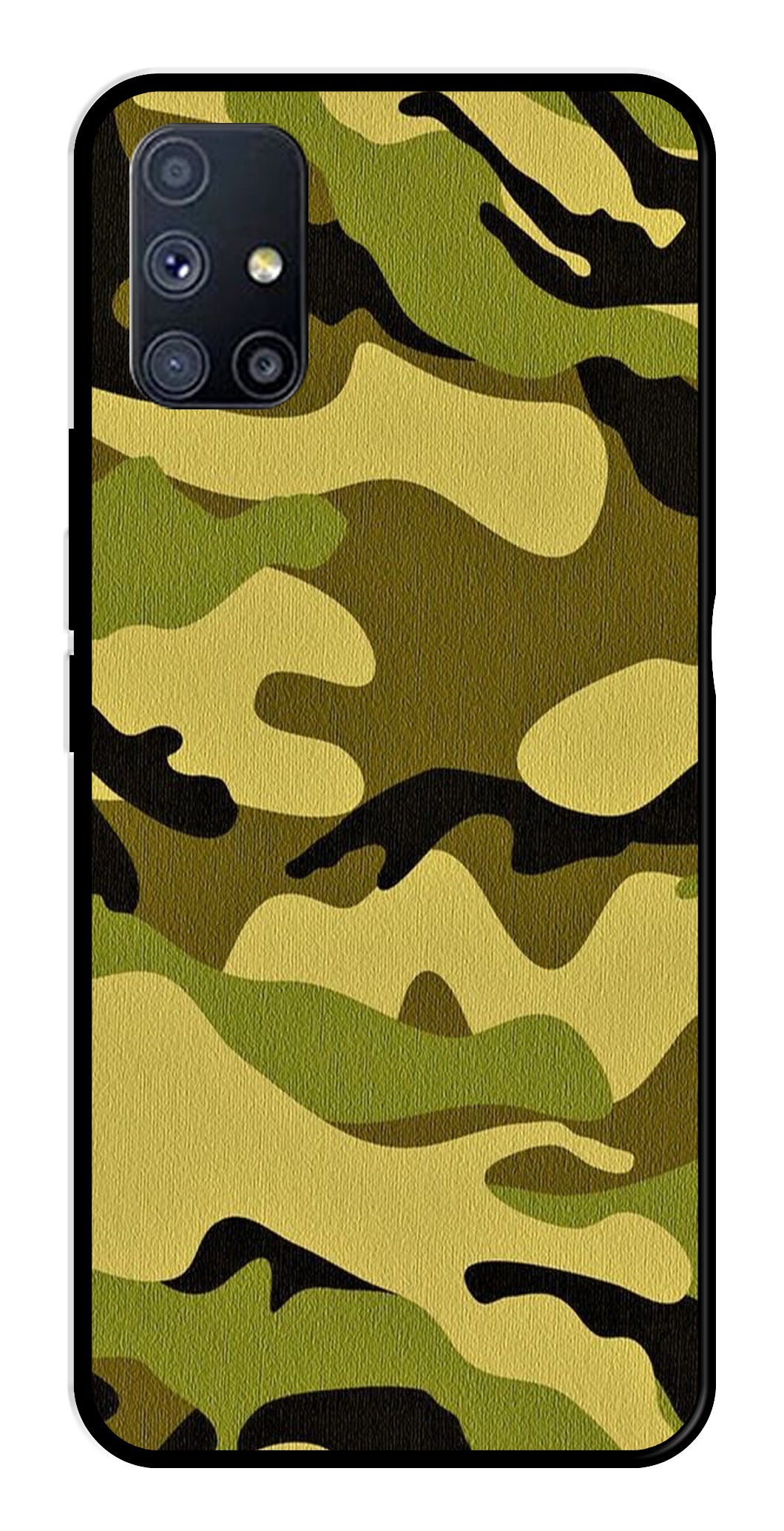Army Pattern Metal Mobile Case for Samsung Galaxy A51   (Design No -35)