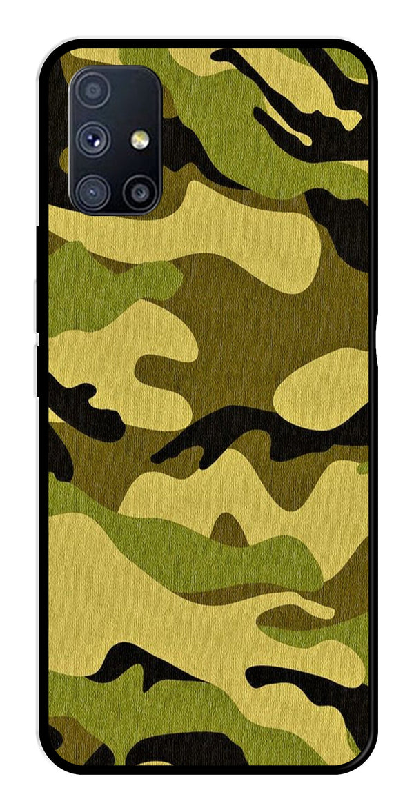 Army Pattern Metal Mobile Case for Samsung Galaxy A71   (Design No -35)