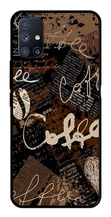 Coffee Pattern Metal Mobile Case for Samsung Galaxy M51